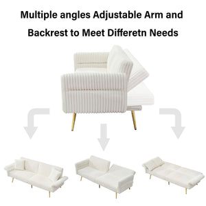 Luxury Foldable Double Sofa Bed With Folding Armrests