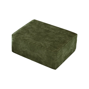 Green Plush Corduroy Sofa Ottoman