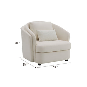 Mariko - Linen Chair With 1 Toss Pillow - Beige - Best Buy Furniture