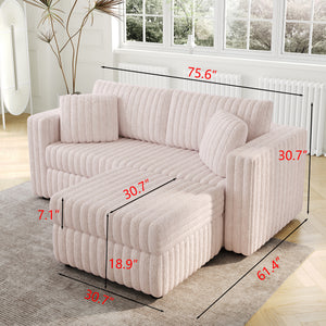 75.6" Soft Modular 2-Person Sofa with Hydraulic Lift