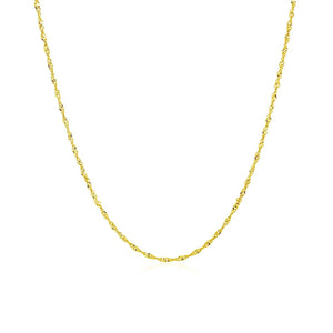 14k Yellow Gold Singapore Chain 1.0mm