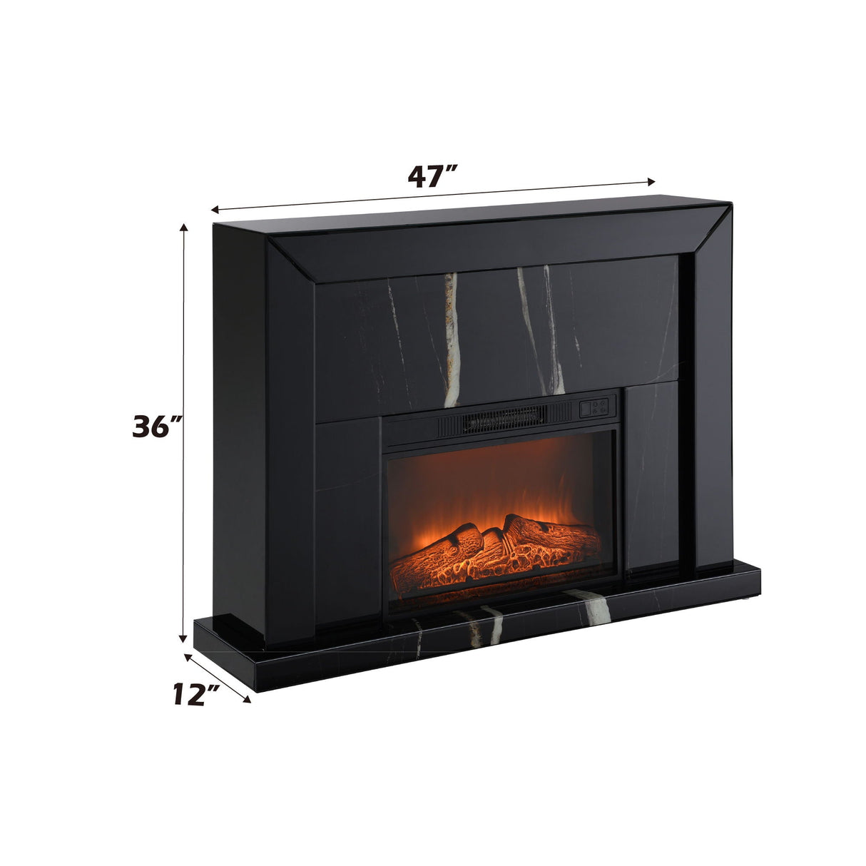 Drisana - Mirrored Fireplace - Black - Best Buy Furniture
