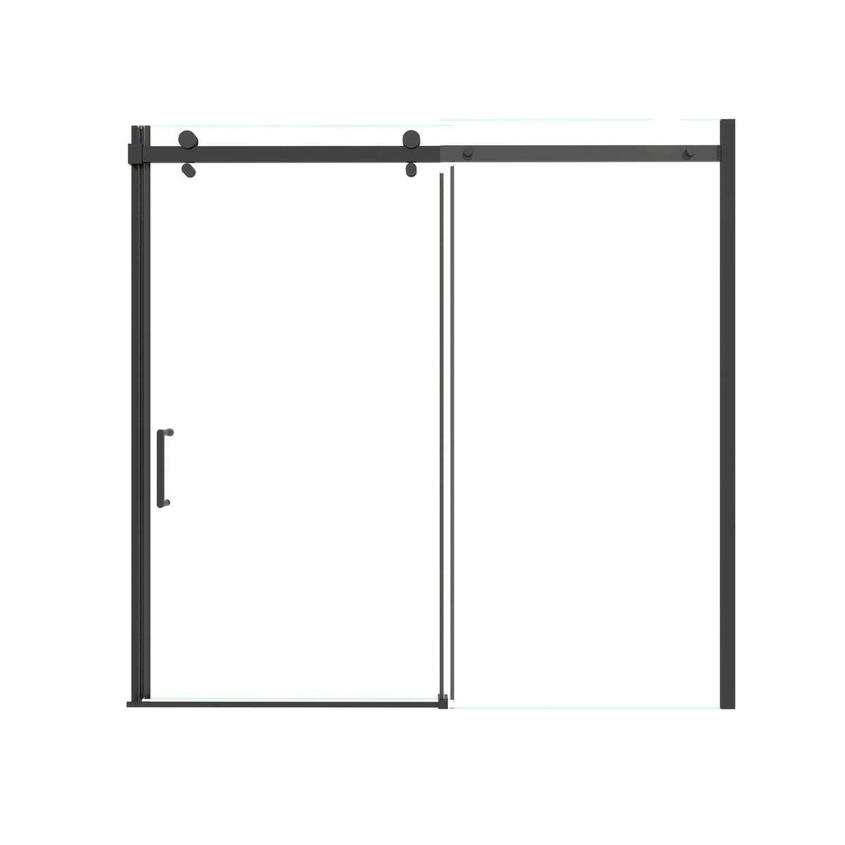 Mod Semi-Frameless Sliding Bathtub Door in Matte Black