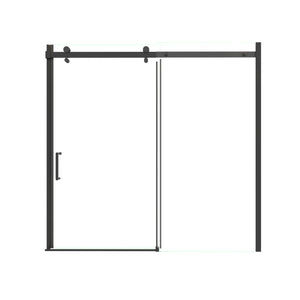 Mod Semi-Frameless Sliding Bathtub Door in Matte Black