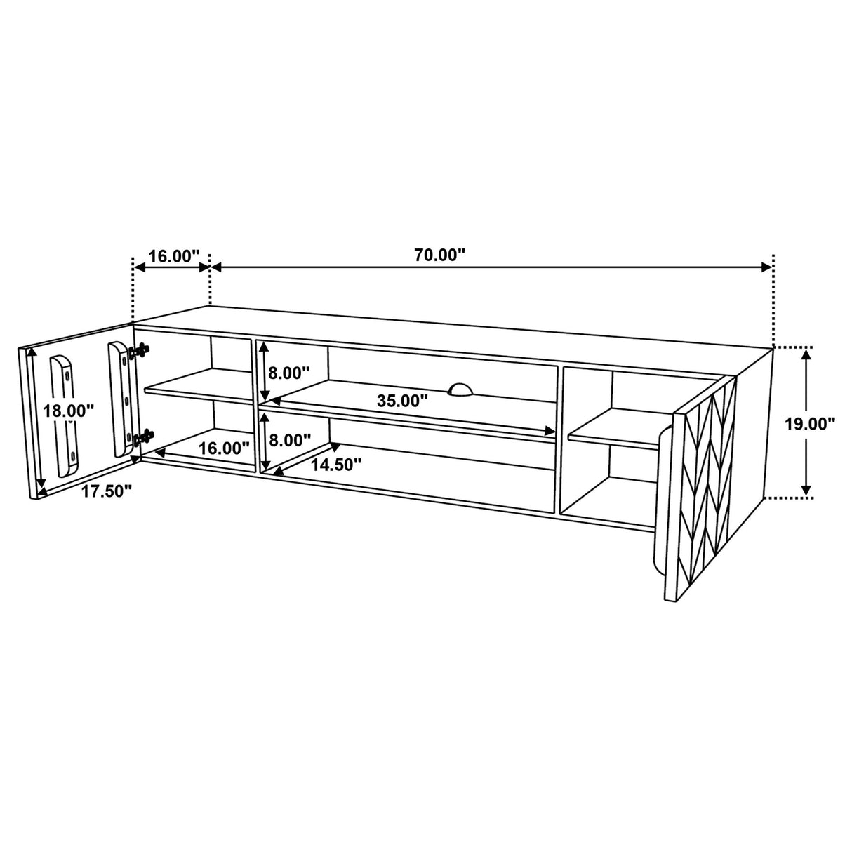 Jessie - 2 Door TV Stand - Brown