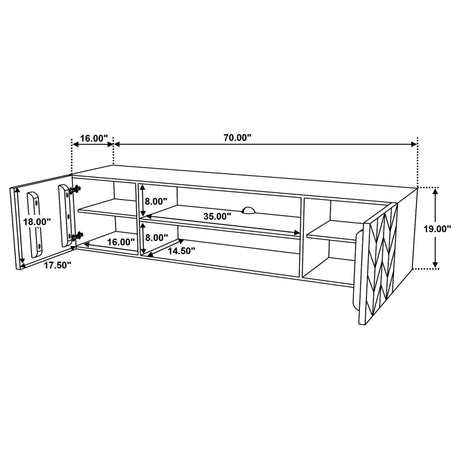 Jessie - 2 Door TV Stand - Brown