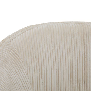 Corduroy Recessed Arm Loveseat (Beige + Walnut)