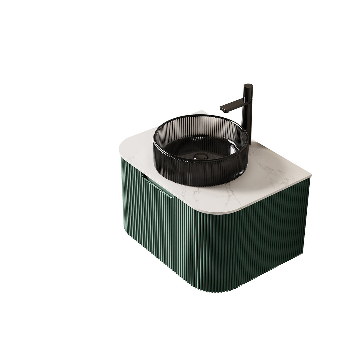 Dina 24" Bathroom Vanity & Sink with Floating Curved Edges