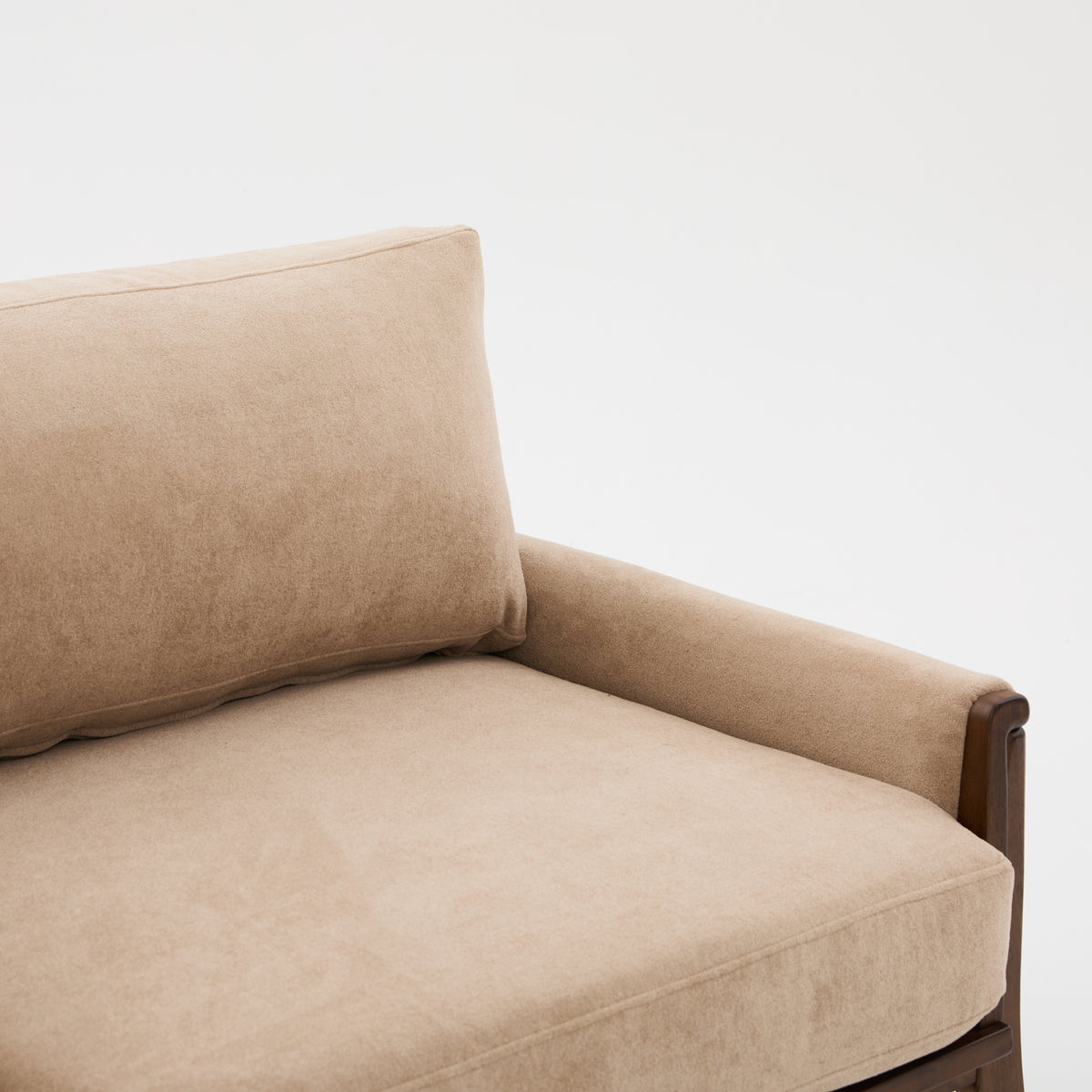 Mid-Century Modern Velvet Fabric Sofa
