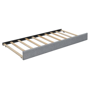 Upholstered Platform Bed With Reading Lights, Drawers, Trundle And Shelves