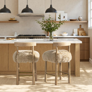 Arden 27.5 Genuine Fur Counter Height Bar Stool