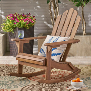 Echoes - Outdoor Acacia Wood Adirondack Rocking Chair - Best Buy Furniture