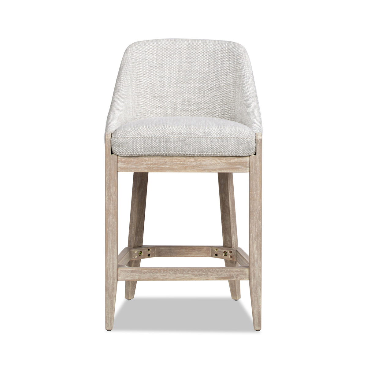 Newport 26.5" Coastal Curved Back Counter Stool, Two-Tone Neutral