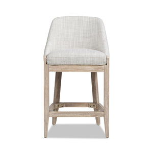 Newport 26.5" Coastal Curved Back Counter Stool, Two-Tone Neutral