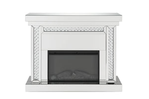 Nysa Mirrored & Faux Crystals Fireplace