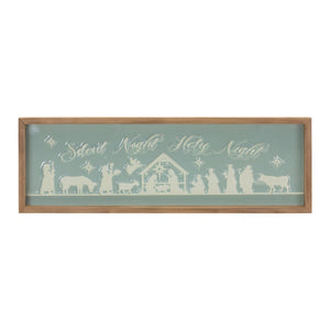 Framed Silent Night Sign 20"L