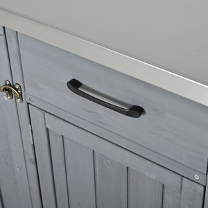 Outdoor Kitchen Island Prep Station With Lockable Wheels, Ample Storage, Towel & Spice Racks