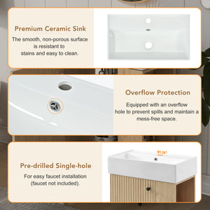 Modern Floating Bathroom Vanity With Ceramic Basin Perfect For Small Bathrooms