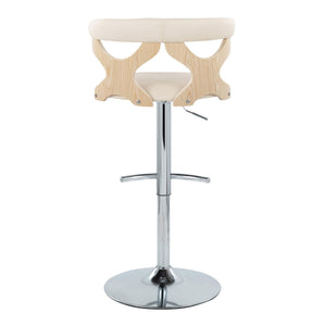 Gardenia - Contemporary Adjustable Barstool & Swivel, Rounded T Footrest (Set of 2)