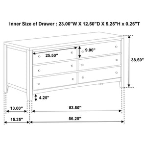 Clement - 6 Drawer Dresser Cabinet - Espresso