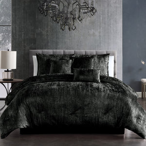 Turin-7-Piece-Black-Crinkle-Velvet--Comforter-Set-Quilts-&-Comforters
