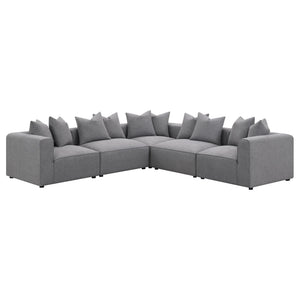 Amherst - Armless Chair With Accent Pillow - Gray