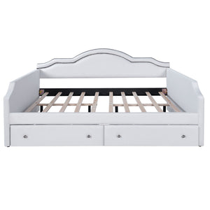 Upholstered Daybed With LED Lights And 2 Drawersme