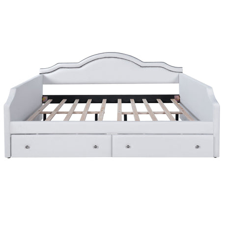 Upholstered Daybed With LED Lights And 2 Drawersme
