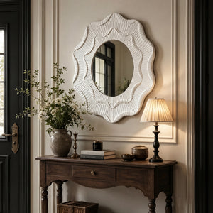 31.5 Inch Wavy Flower Wall Mirror