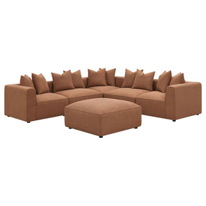 Colleen - Armless Chair With Pillows - Terracotta