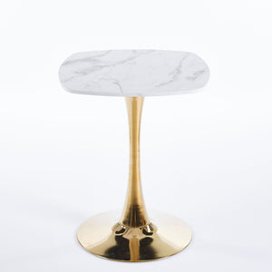 Square Tulip Dining Table For 2-4 People - Golden / White