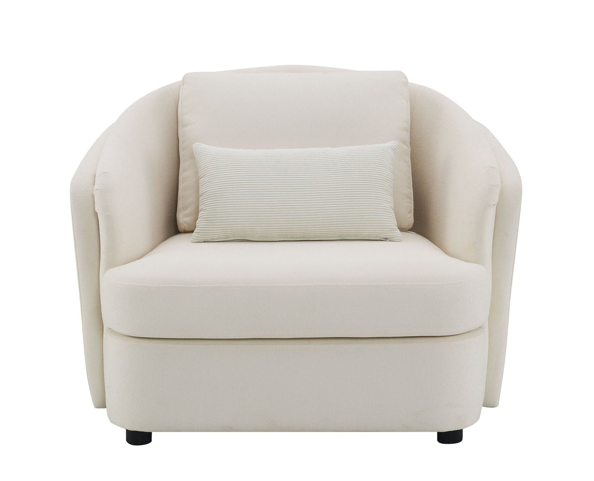 Mariko - Linen Chair With 1 Toss Pillow - Beige - Best Buy Furniture