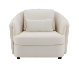 Mariko - Linen Chair With 1 Toss Pillow - Beige - Best Buy Furniture