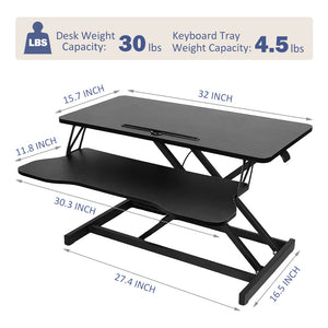 32 Inch Height Adjustable Desk Converter
