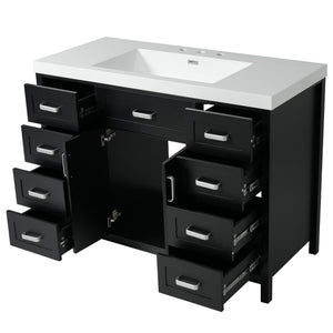 Bathroom Vanity With Sink, 2 Doors 8 Drawers, Soft Close System, Classic Design