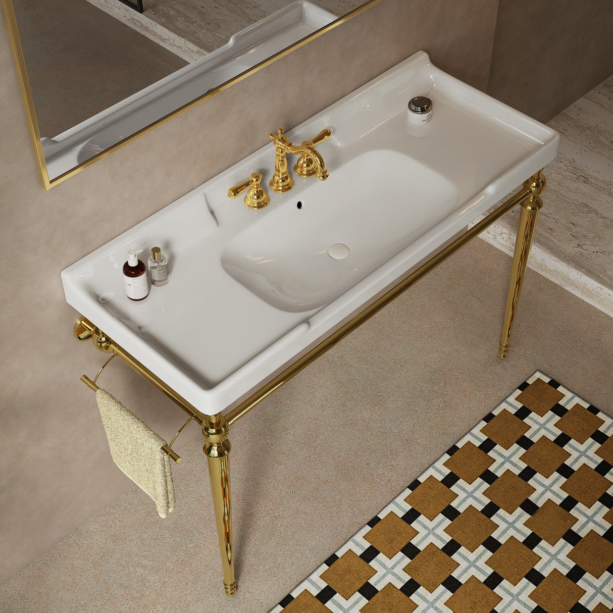 VICI 48" Bathroom Console Sink, Wall-Mounted