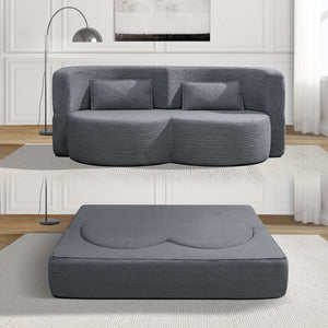 Folding Sofa Bed - Convertible Teddy Bear Fabric Sleeper