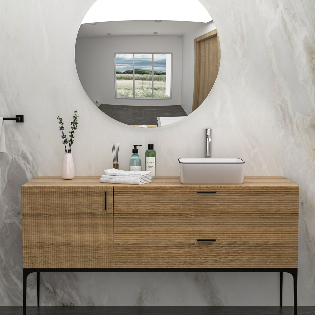 Modern European Style Ceramic Rectangular Vessel Bathroom Sink
