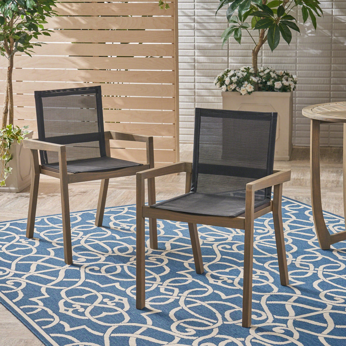 Belfast - Dining Chair With Acacia Wood Frame And Mesh Seating (Set of 2) - Best Buy Furniture