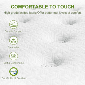 14" Hybrid Mattress With Gel Memory Foam And Pocket Springs