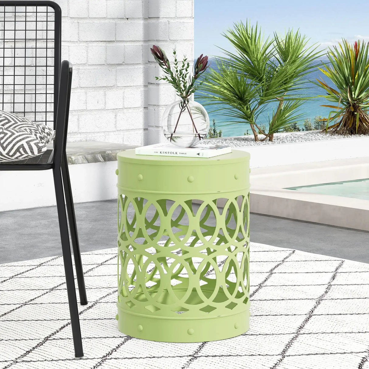 Outdoor Metal Large End Table, Modern Design - Best Buy Furniture