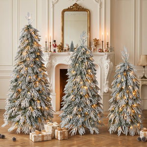 Snowy Cascading Christmas Trees 3-Piece Set