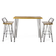 Dione Outdoor Industrial Acacia Wood Bar Set With Metal Frame And Slat Paneling - Brown - Best Buy Furniture