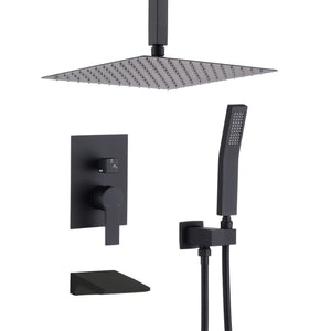 Wall Mount Shower System With High Pressure 10" Shower Head And Handheld