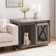 Farmhouse-Dog-Cage-Crate-Furniture-with-Sliding-Barn-Door-Pet-Supplies