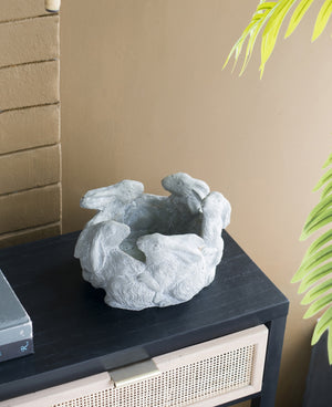 5 Bunny Cement Planter with Playful Bunny Design - Cement