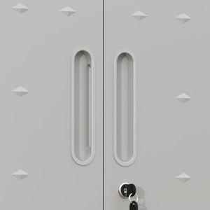 Metal Wall Mounted Tool Storage Cabinet With 2 Locking Doors, Adjustable Shelf, And Drawer