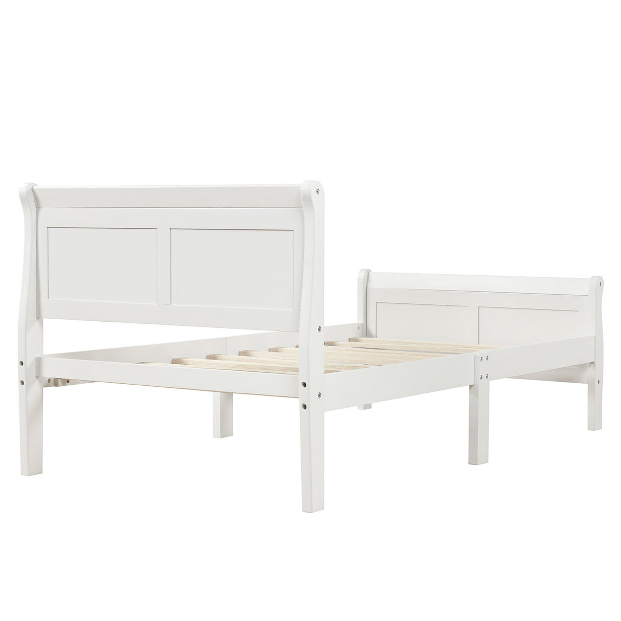 Platform Bed Frame Mattress Foundation Sleigh Bed With Headboard / Footboard / Wood Slat Suppor