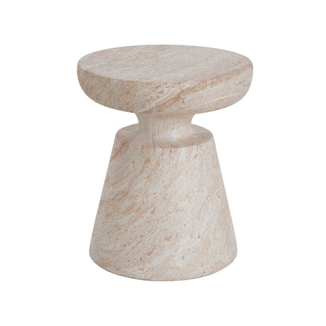 Outdoor / Indoor Lightweight Concrete Side Table, Travertine - Beige - Best Buy Furniture