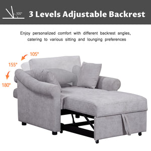 Convertible Sleeper Chair With Adjustable Backrest